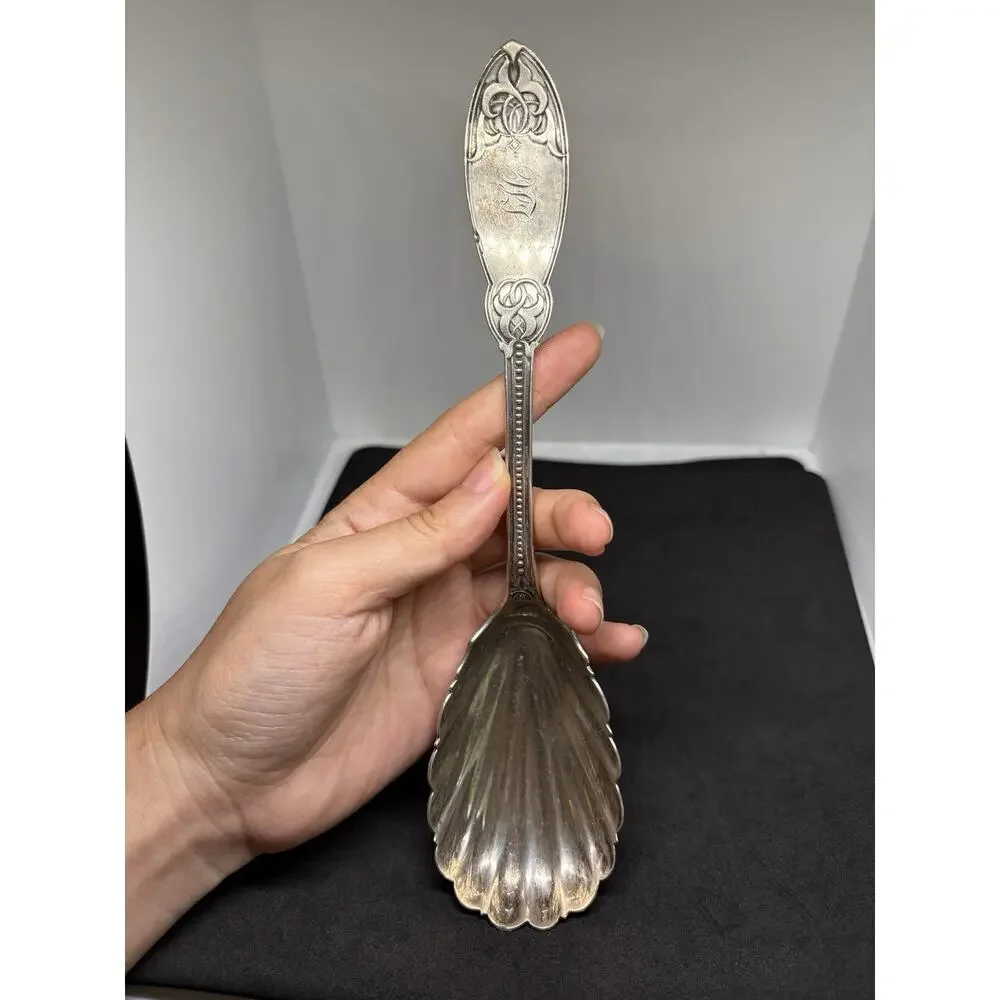 Tiffany & Co Henry Hebbard Antique Coin Silver Oriental Pattern Serving Spoon